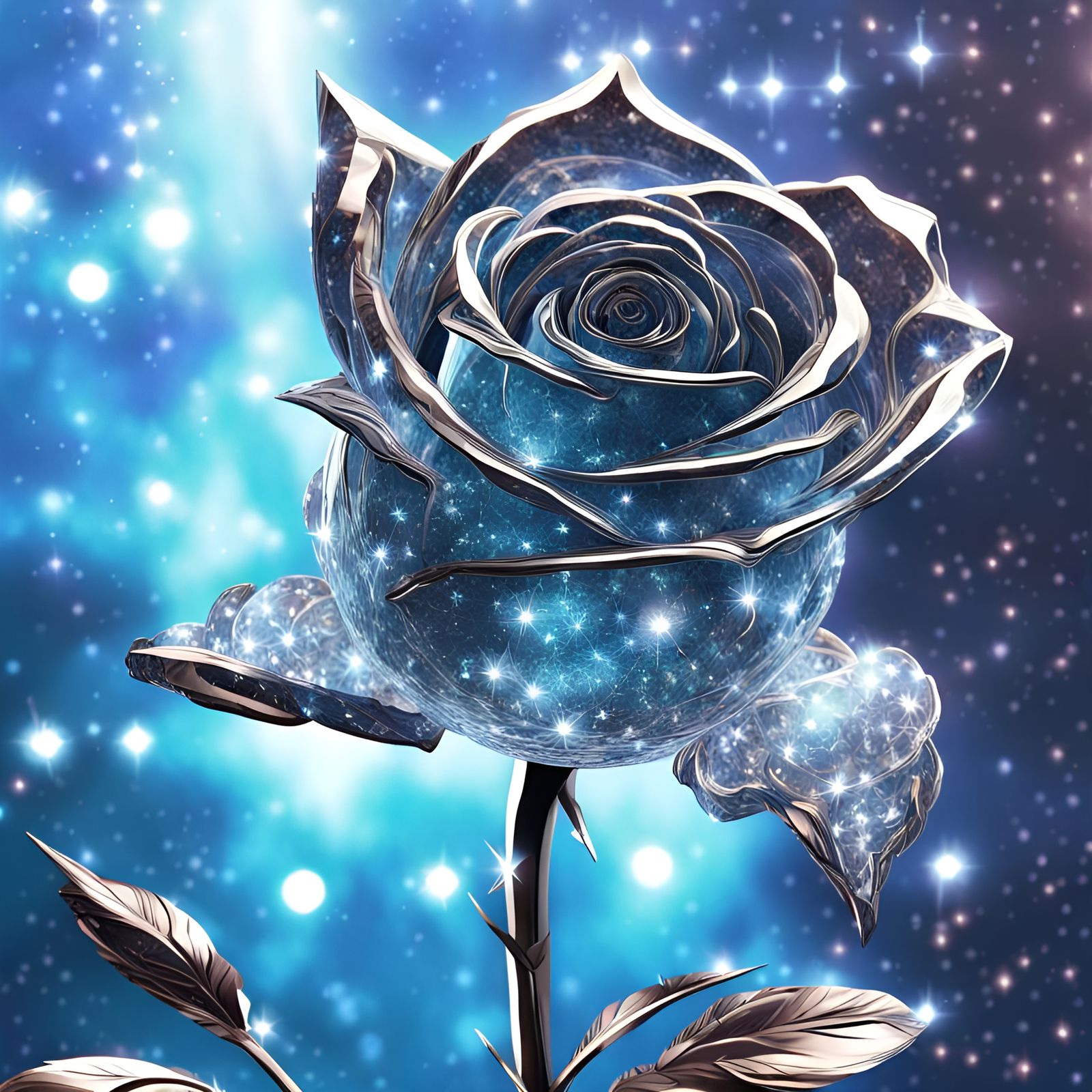 Crystal Rose - Ai Generated Artwork - Nightcafe Creator