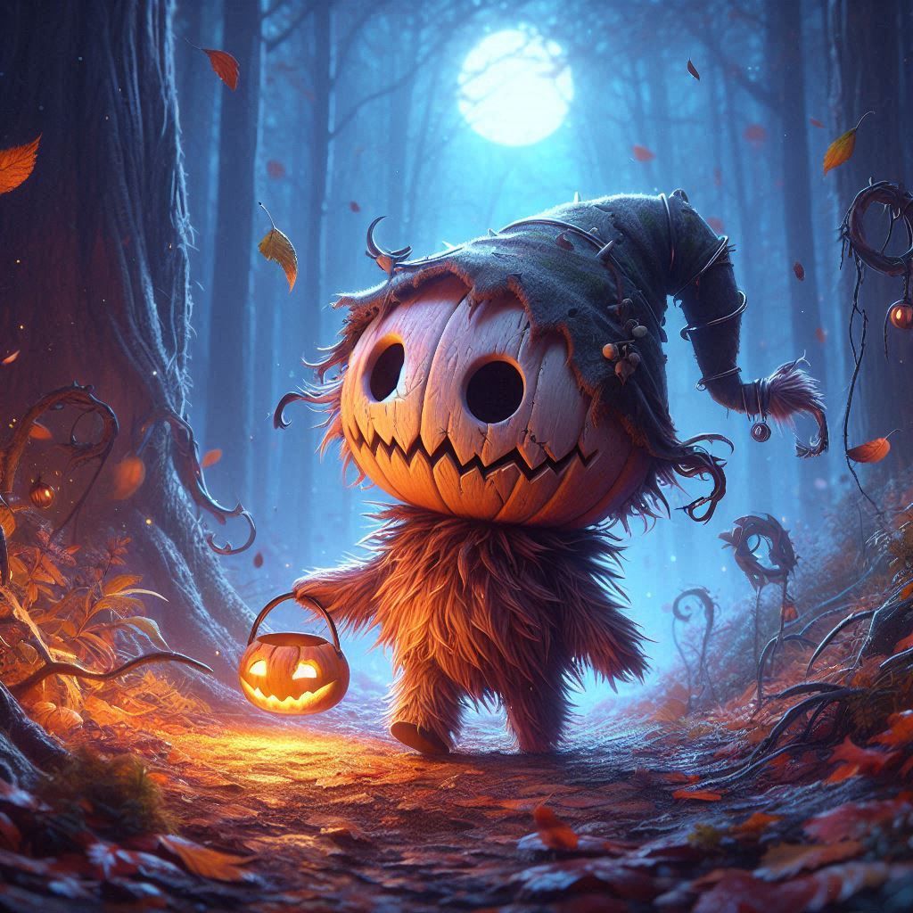 Jack O. Lantern in forest