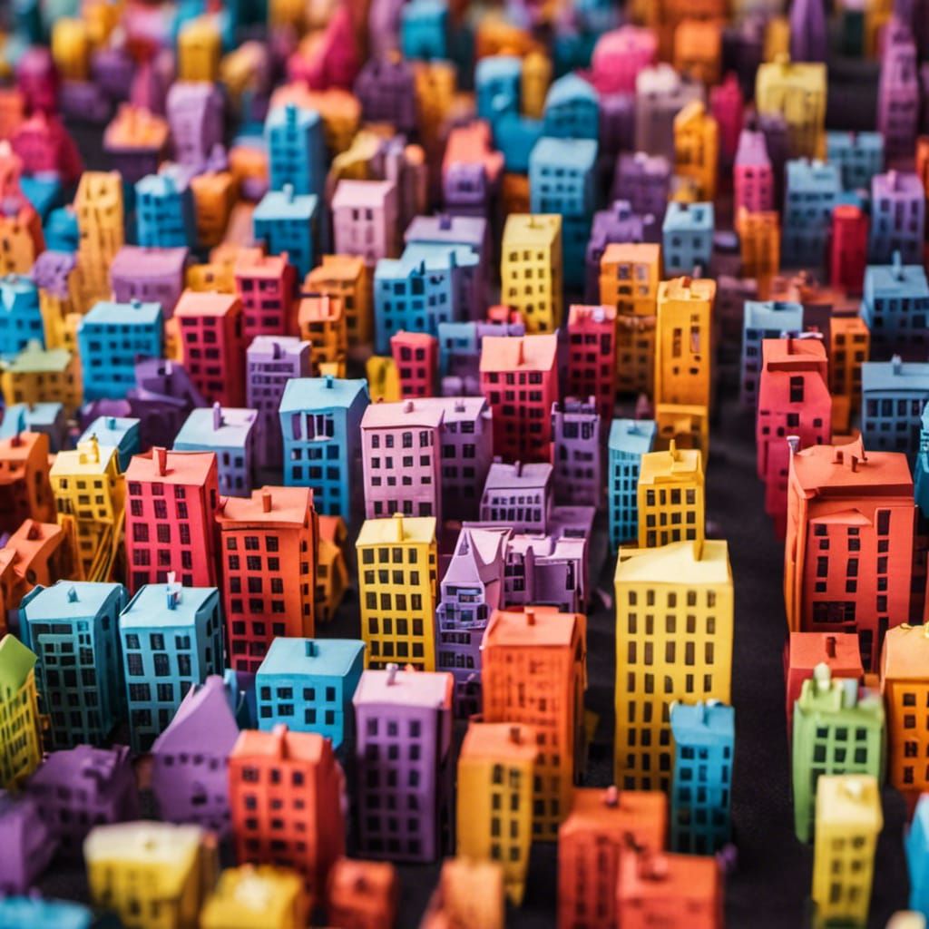A close up/macro shot of a colorful new york city made only ...