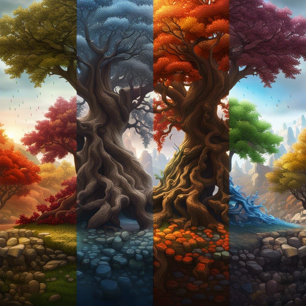 All four seasons in one tree  by @Candy_Dishlock