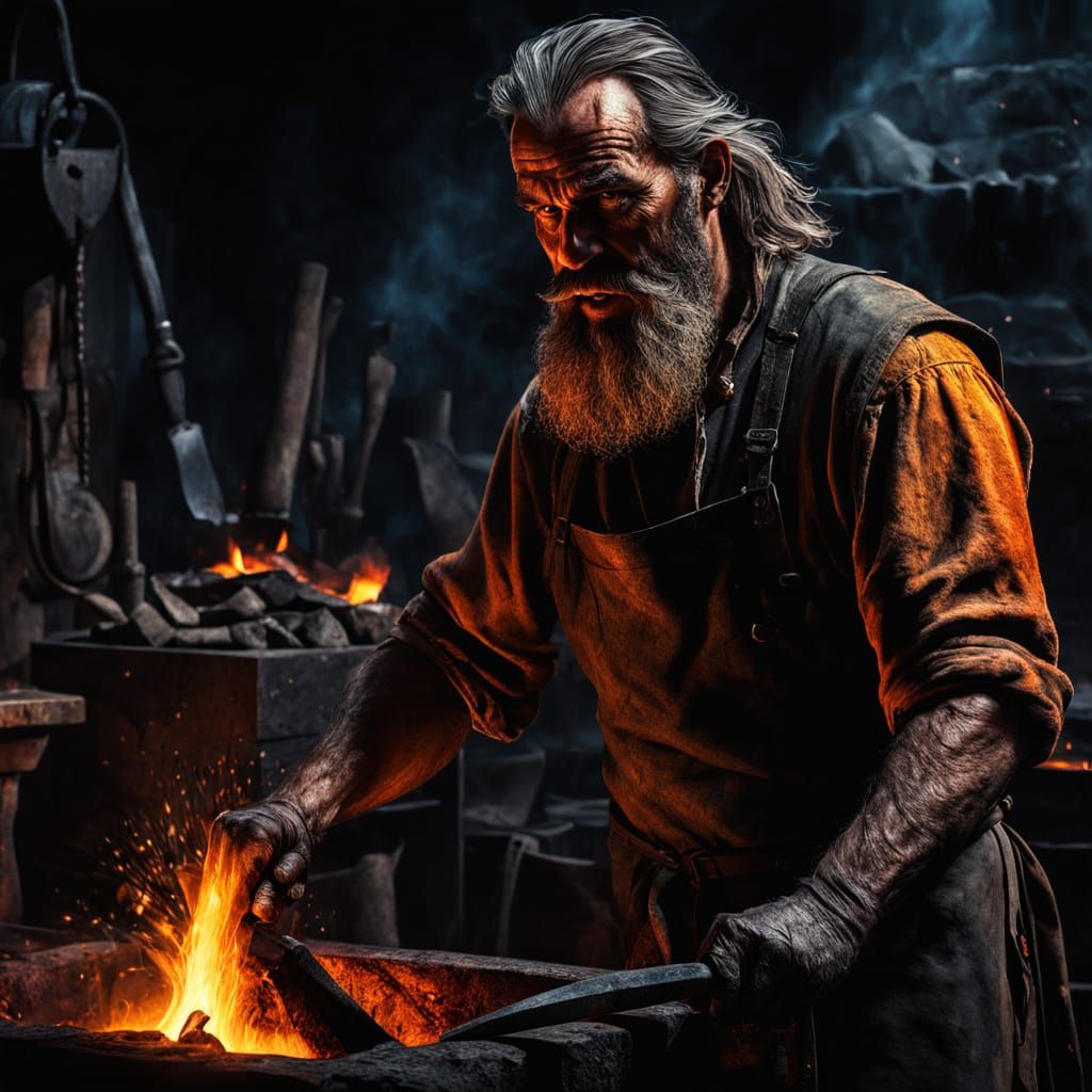Bearded Blacksmith Portrait   by @Textured Color