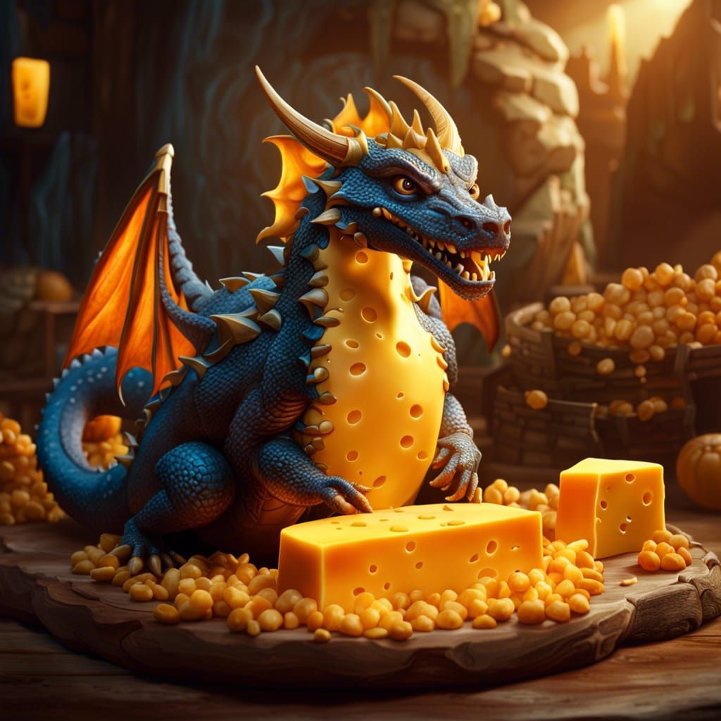 Cheesy Dragon  by @Helfezer