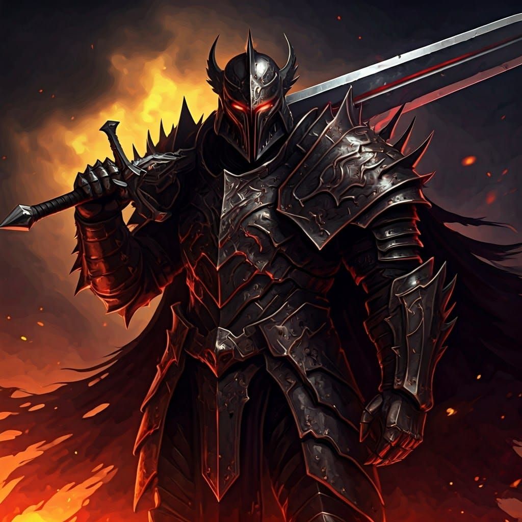 Warrior in Intricate Armor, Dark Fantasy Concept Art
