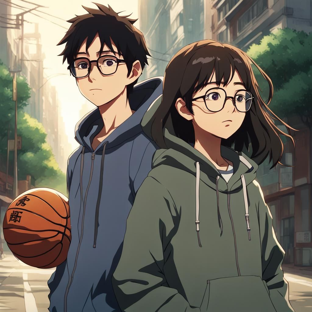 Anime Key Visual of Two Children in Ghibli Style