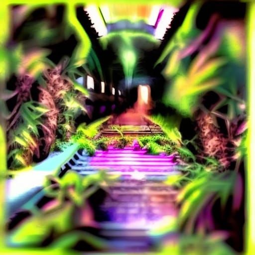 Trippy psychedelic Train tracks