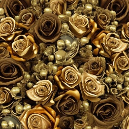 Bouquet of roses....brass copper and gold...on a white backg...