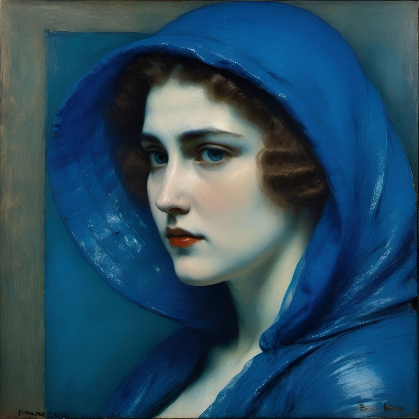 Lady in Blue AI Generated Artwork NightCafe Creator