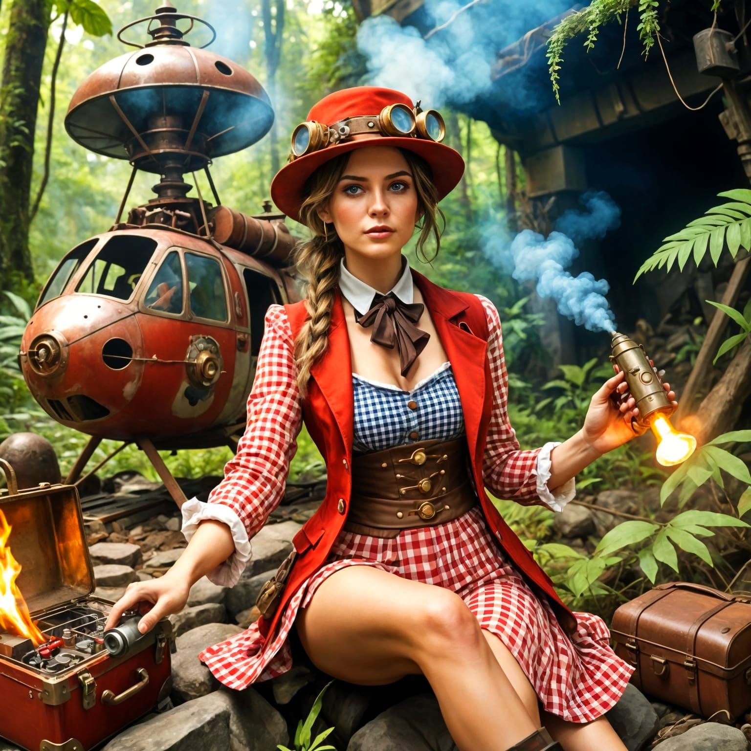 Crash Landing in Emerald Jungle  by @undefined