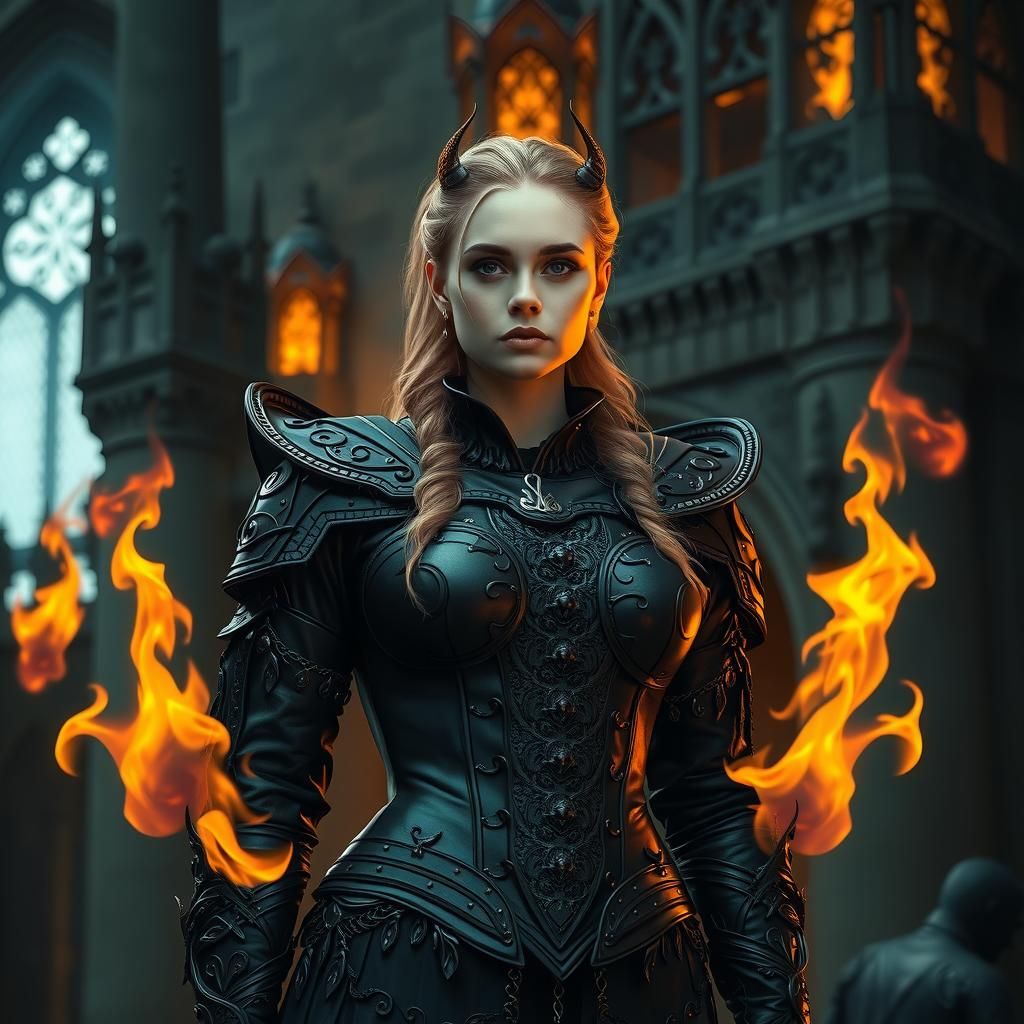 Dark Fantasy Warrior in Victorian Leather Armor
