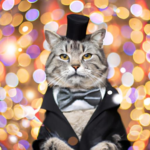 A well-mannered cat
