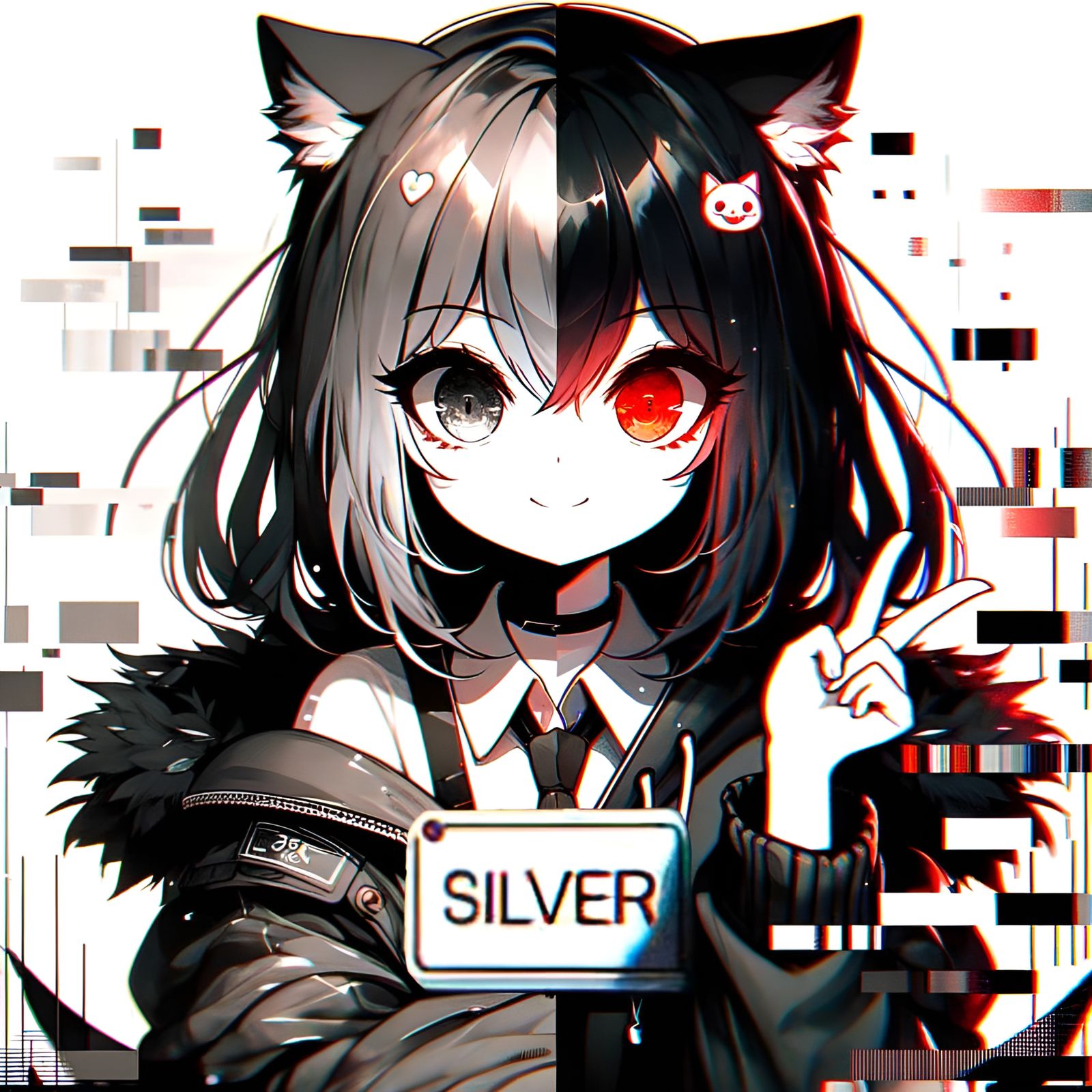 Silver the Glitchpunk Neko