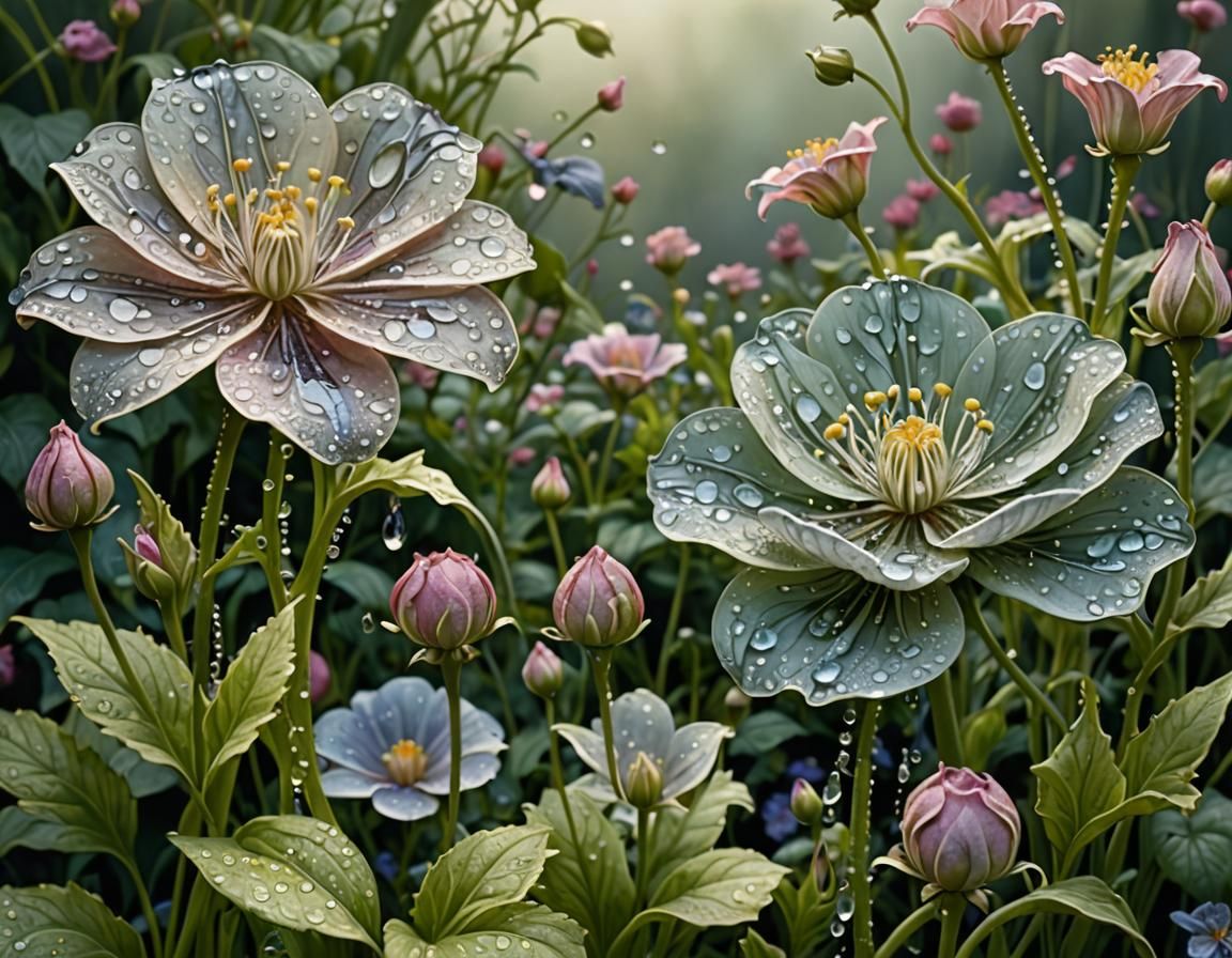 Dew Drop Flowers  by @Soopy