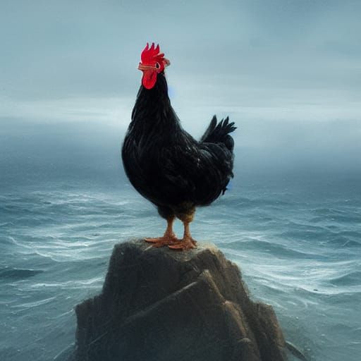 Chicken on a Rock