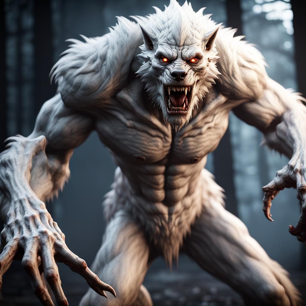 werewolf albino god - AI Generated Artwork - NightCafe Creator