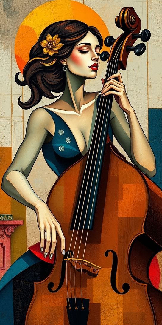 A dynamic, cubist portrait