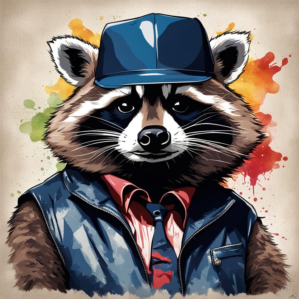 Hip-Hop Raccoon #2 - AI Generated Artwork - NightCafe Creator