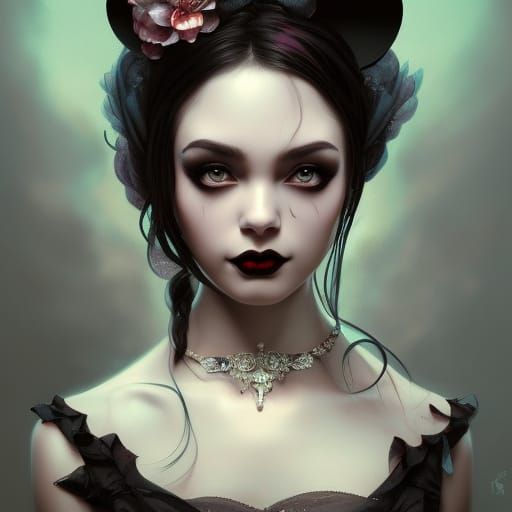 Gothic minnie mouse human lady beautiful