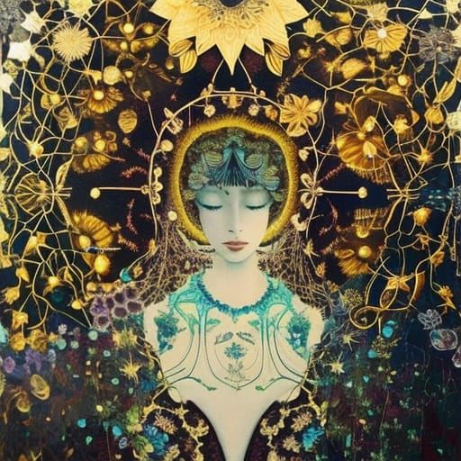 Celestial Model in Filigree Textile Art