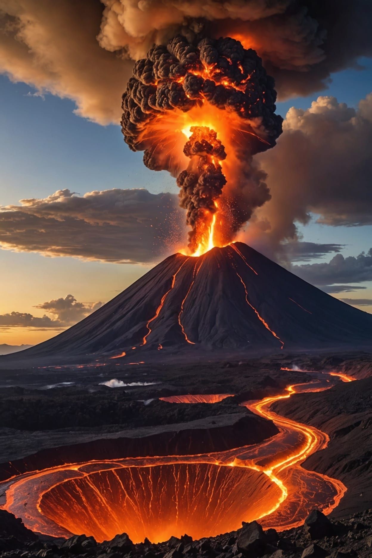 The volcano and the lava hole    by @Salv