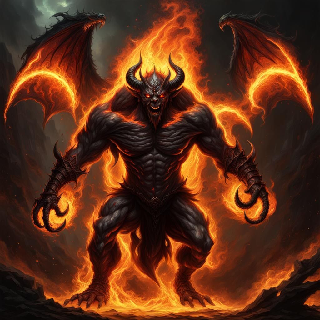 Fire demon (C) - AI Generated Artwork - NightCafe Creator