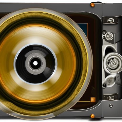 A hyper-realistic picture showing an antiquated video reel