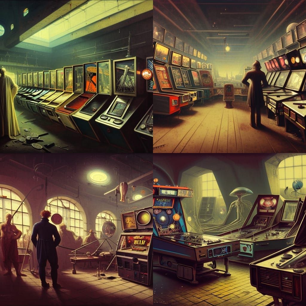 PINBALL REPAIR SHOP AI Generated Artwork NightCafe Creator