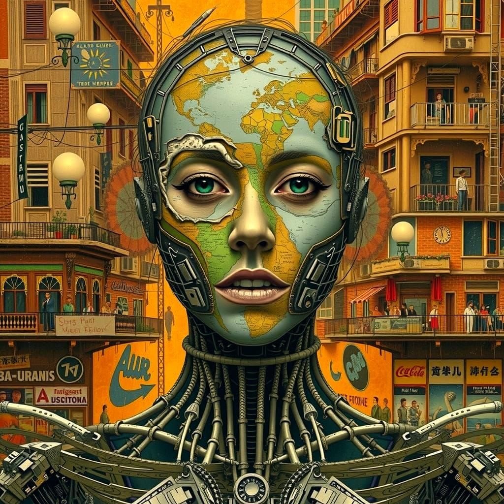 Surreal Double Exposure Collage: Macabre Horror Art