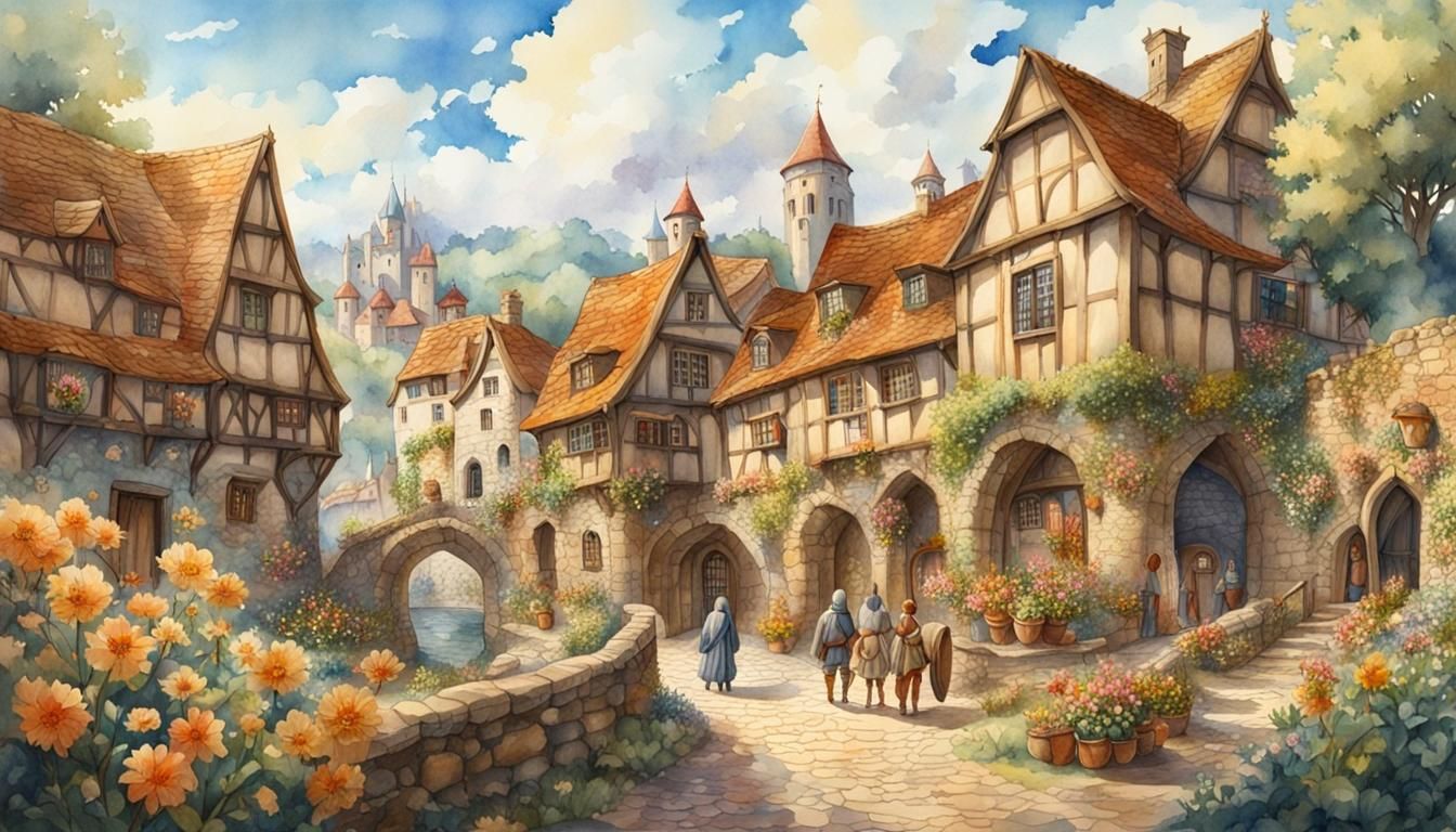 A romantic village - AI Generated Artwork - NightCafe Creator