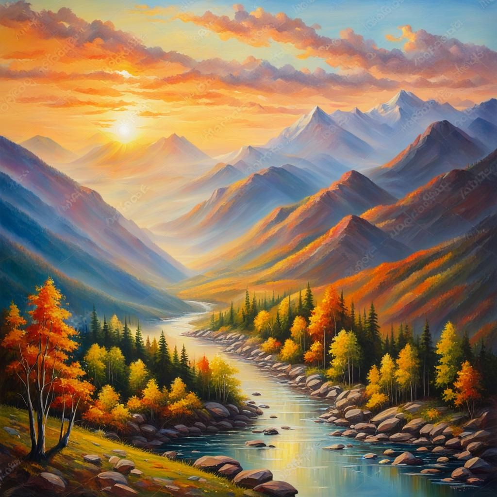 sunrise over the mountains