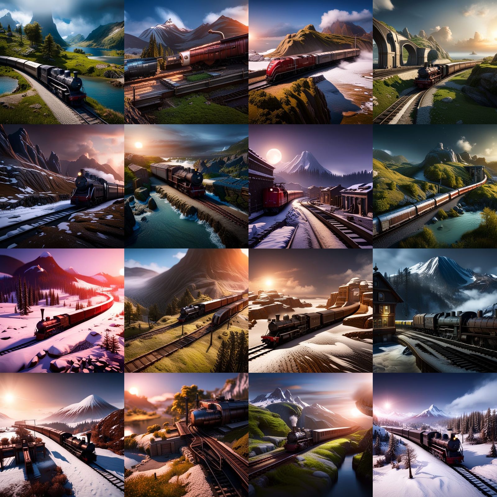 train 3D Game Cinematic Feel, Epic 3D Videogame Graphics, In...