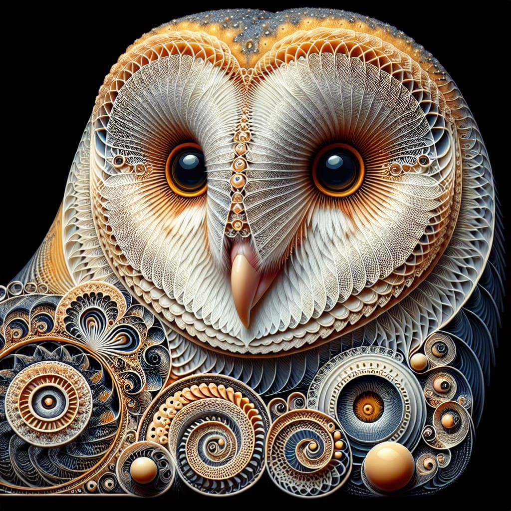 Geometrical Barn Owl  by @Eka