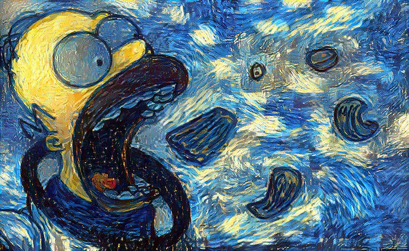 homer in starry night