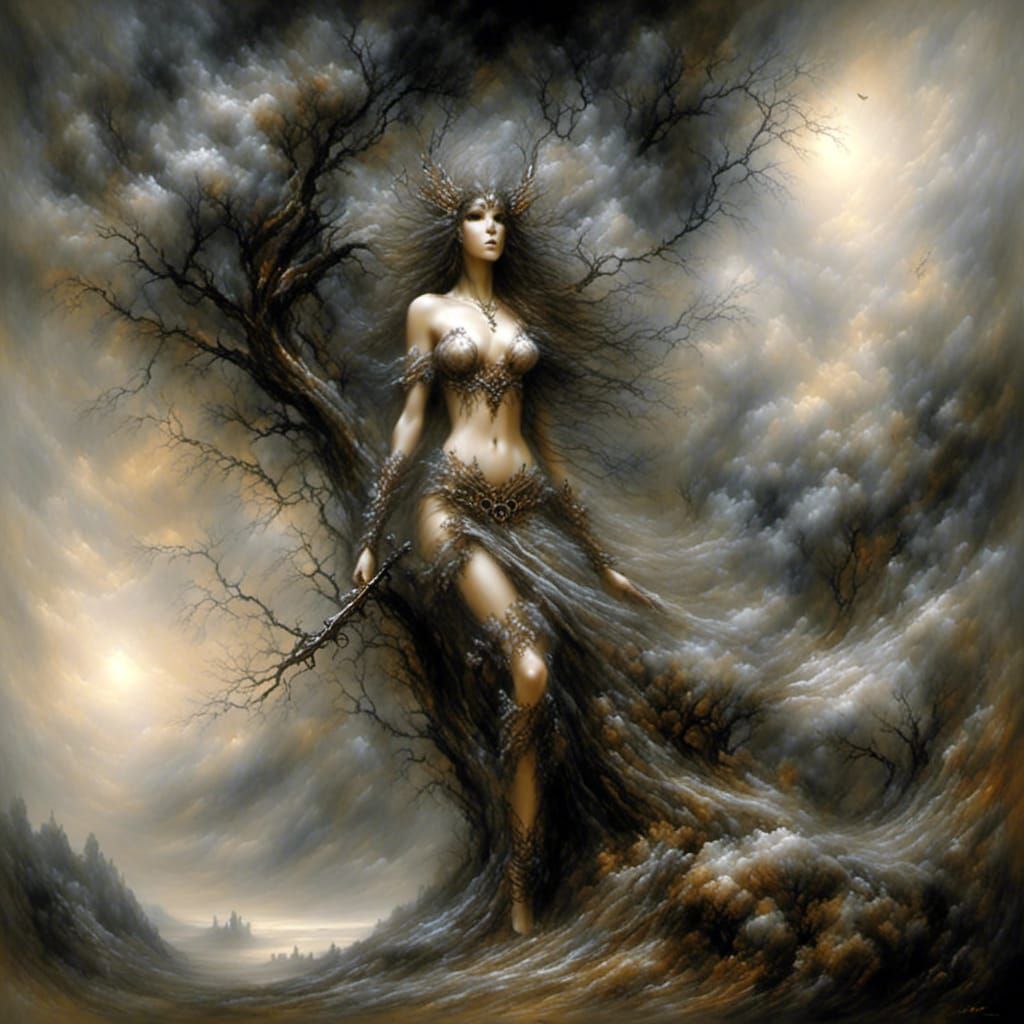  <lora:Spirits of Nature:1.0> in style of Luis Royo