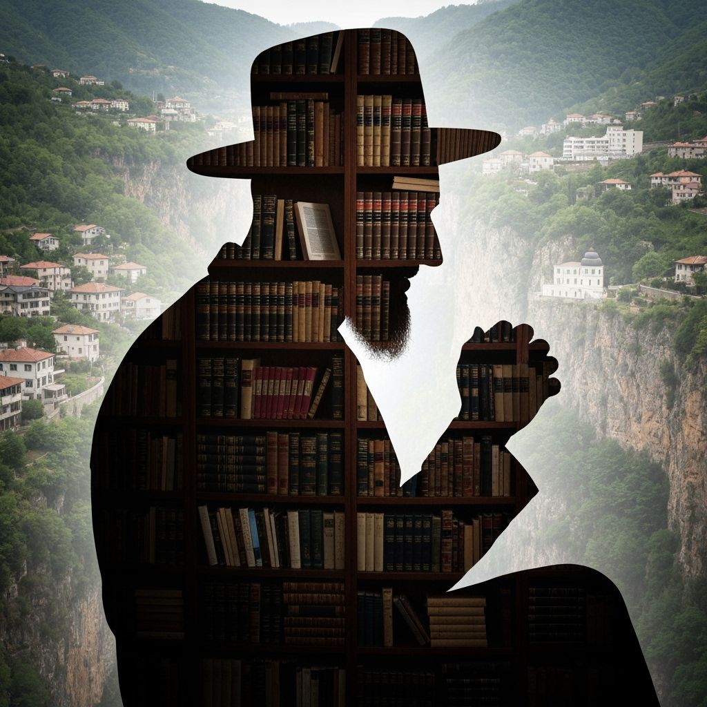 Hasidic Man Silhouette Reveals Jewish Library