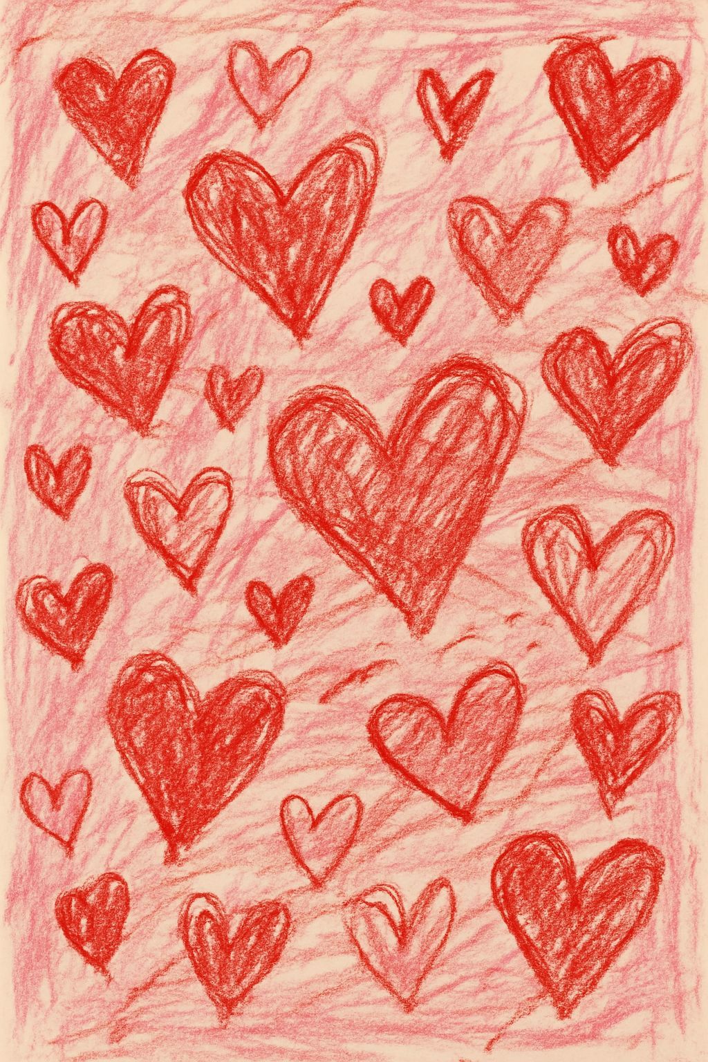 Abstract Hearts Overload in Red and Pink