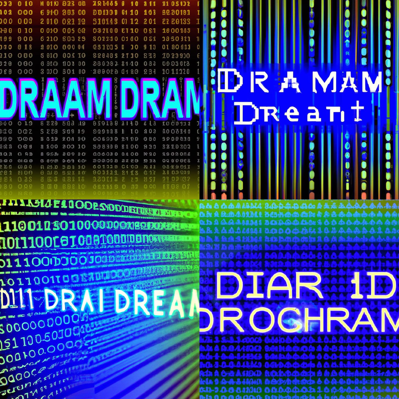 Binary Code Dream Colorful Max Headroom on a Matrix Backgrou...