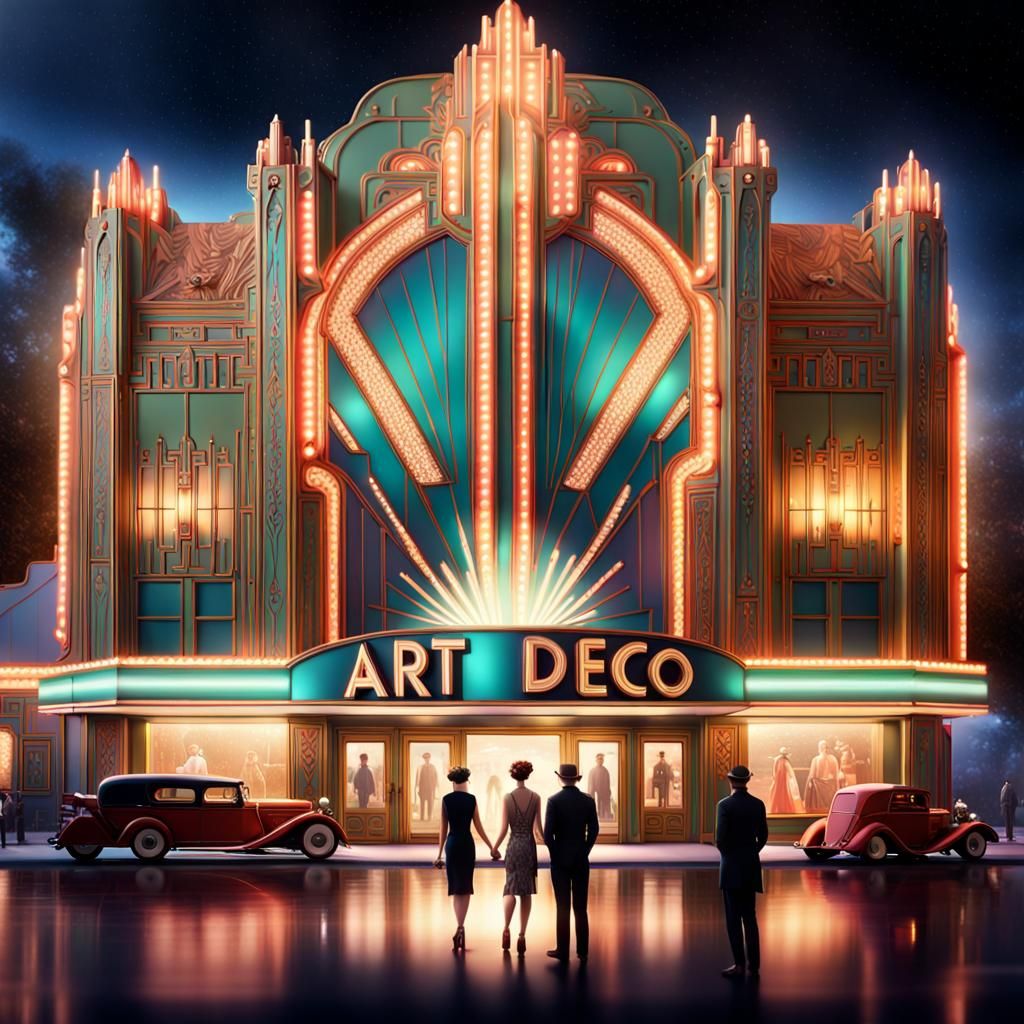 Art Deco Marquee - AI Generated Artwork - NightCafe Creator