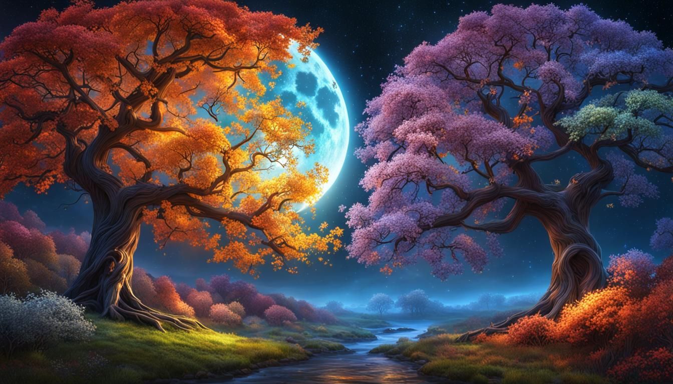 Two beautiful majestic autumn tree life   by @MaWhut