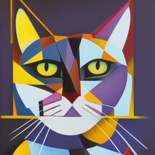 cubist cat v2 - AI Generated Artwork - NightCafe Creator