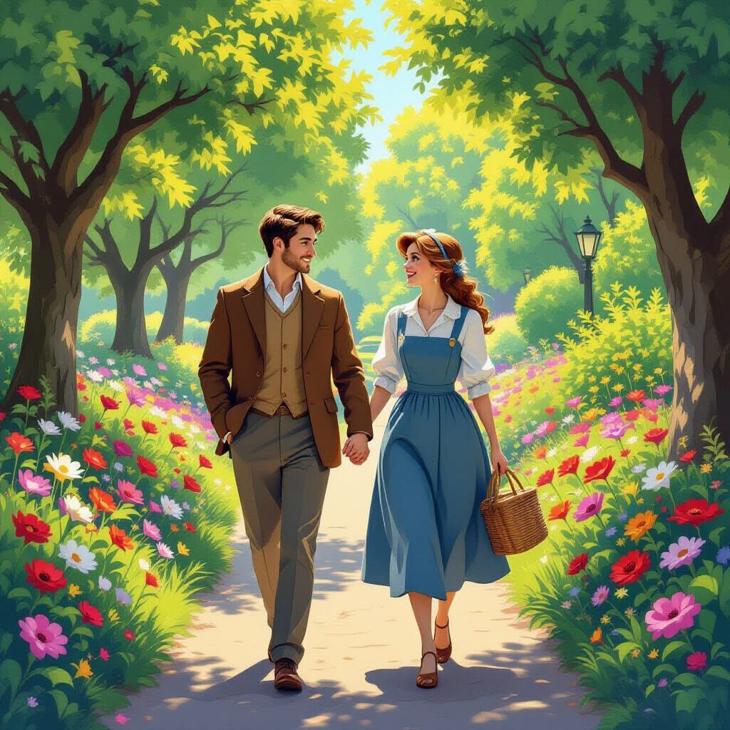 Friends in a Lush Park, Beatrix Potter Style