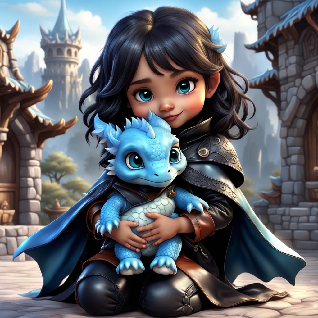 kaia and her dragon, neeko   by @mikayla