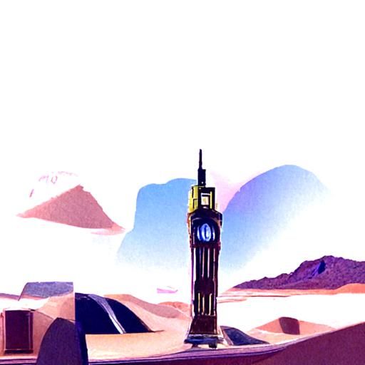 A futuristic clocktower in the style of Big Ben