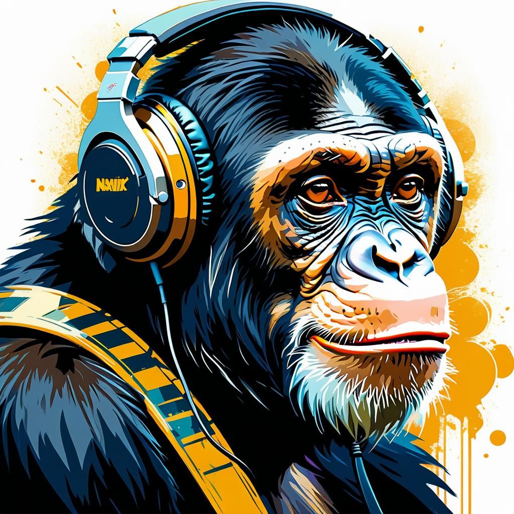 Thoughtful chimpanzee - AI Generated Artwork - NightCafe Creator