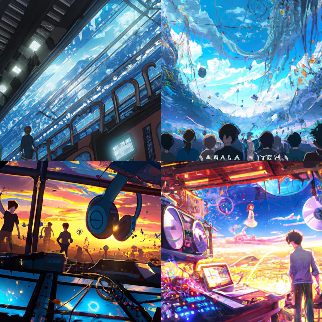 Woman, playing keyboard, Studio Ghibli, Anime Key Visual, by Makoto