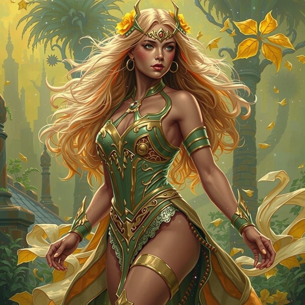 The Lady Galadriel in Lorien  by @Shakkari