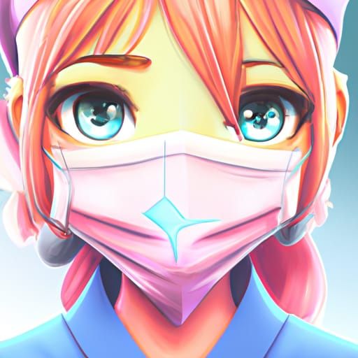 an illistration of a cute surgical nurse with stunning grey ...