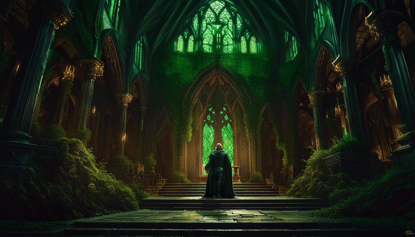 The green knight in the green chapel. - AI Generated Artwork ...