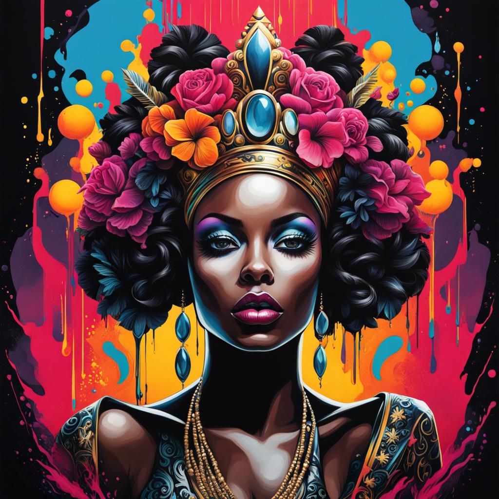 Black queen of opulence - AI Generated Artwork - NightCafe Creator