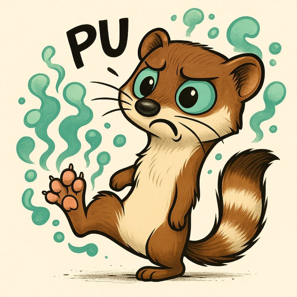 A weasel with stinky feet.