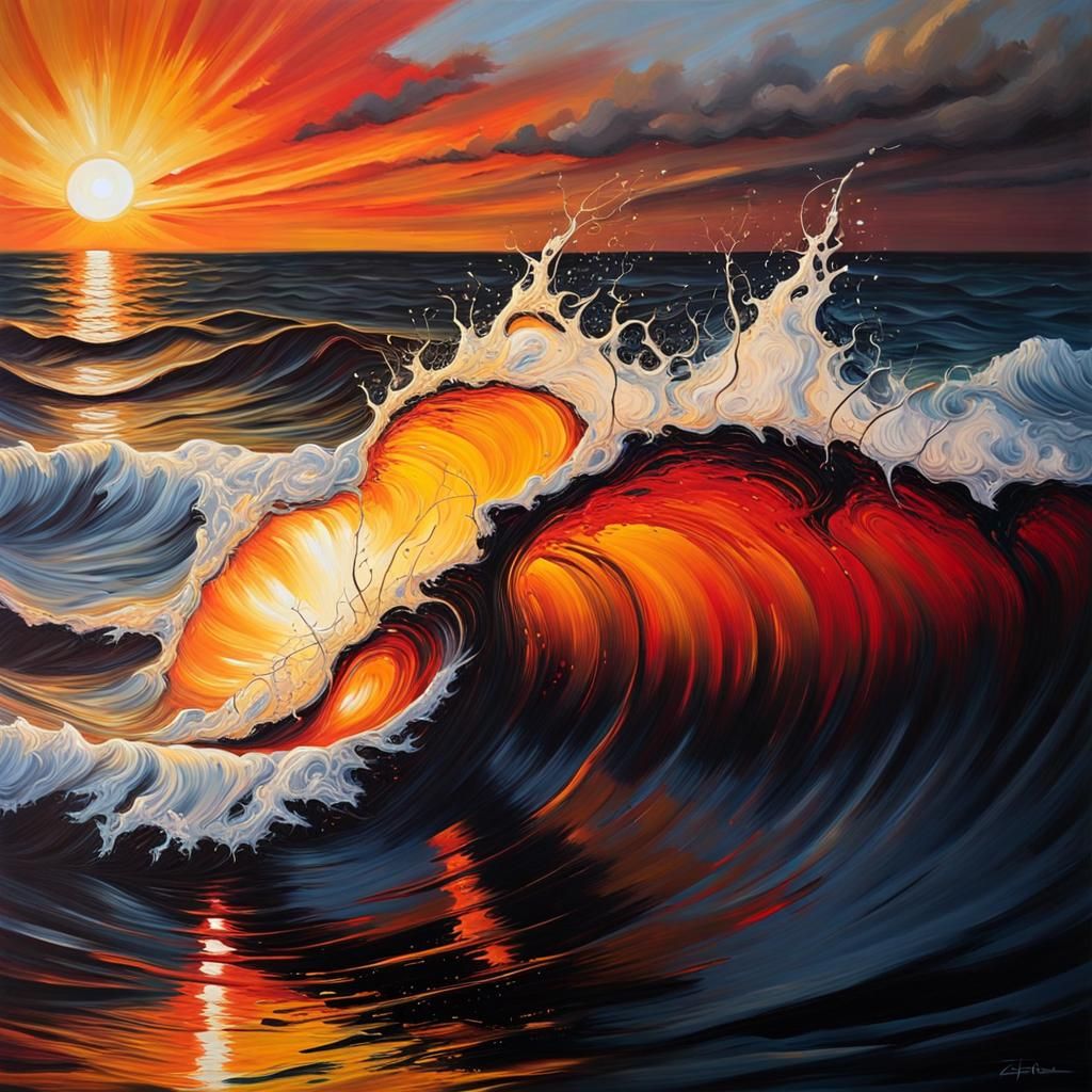 Sunset on the Ocean  by @Basic_Shmasic